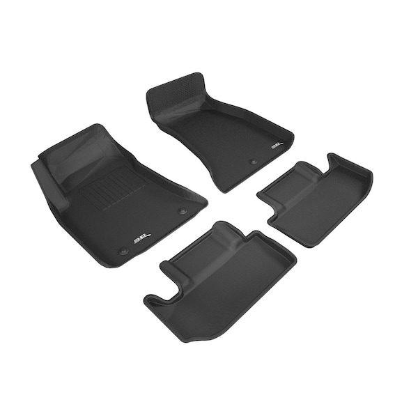 3D Mats Usa Custom Fit, Raised Edge, Black, Thermoplastic Rubber Of Carbon Fiber Texture, 4 Piece L1DG02601509 - main
